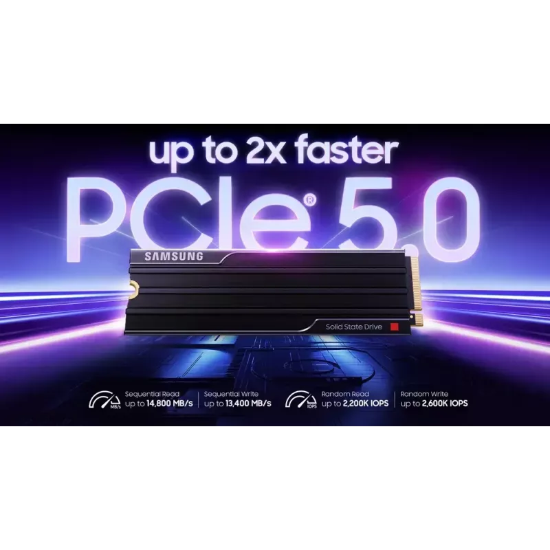 Samsung 9100 PRO Heatsink PCIe 5.0 NVMe M.2 SSD - 1 TB