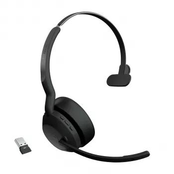 Jabra Evolve2 55 - Link380a MS Mono, bezdrôtový, kancelária/call centrum, 20 - 20000 Hz, 130 g, headset, čierny