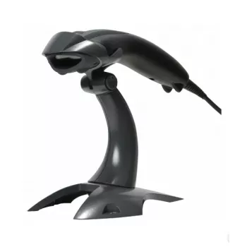 HONEYWELL Barcode Scanner Voyager 1200g USB Kit – obsahuje čierny skener 1200g a pevný prezentačný stojan a skrútený USB Type-A kábel 3 m