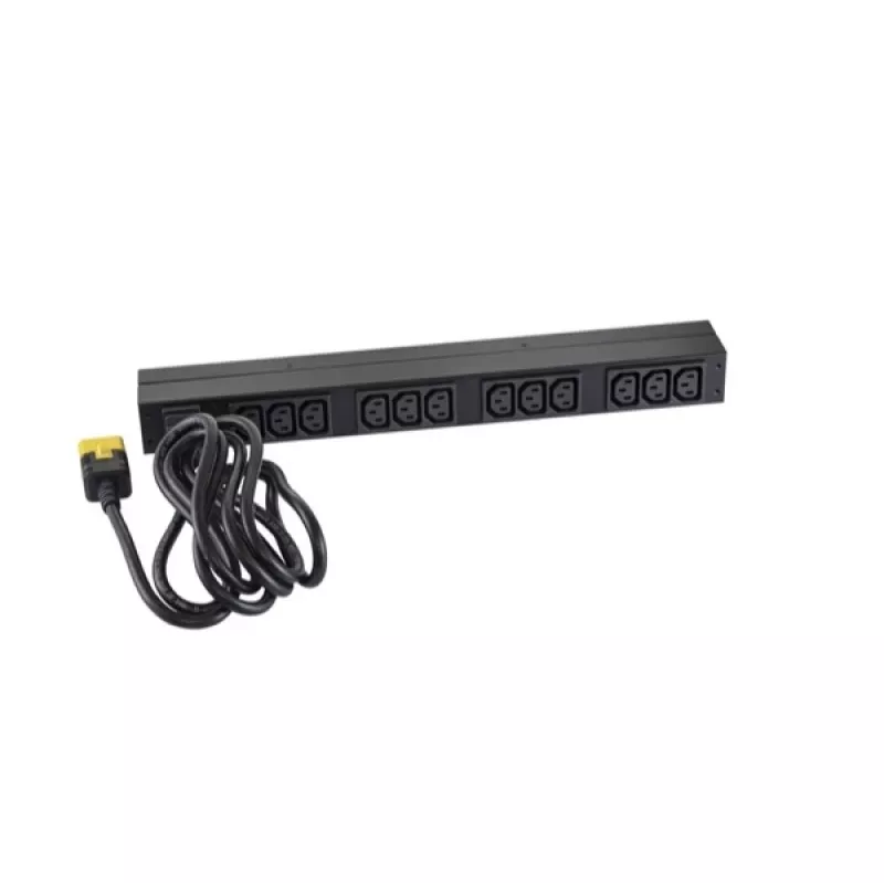 APC AP9565 Basic rackový rozvádzač napájania (PDU), 1U, jednofázový, 16 A, 208/230 V, 3680 W, 12 výstupov C13, vstup C20, kábel 2,5 m, čierny