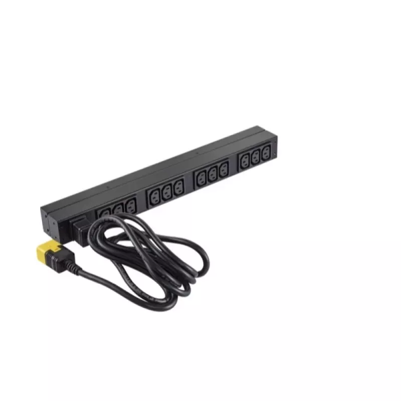 APC AP9565 Basic rackový rozvádzač napájania (PDU), 1U, jednofázový, 16 A, 208/230 V, 3680 W, 12 výstupov C13, vstup C20, kábel 2,5 m, čierny