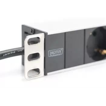 DIGITUS 1U hliníková PDU, montovateľná do racku menovitý výkon: 16A, 4000W, 250VAC 50/60Hz, 8x ochranné zásuvky