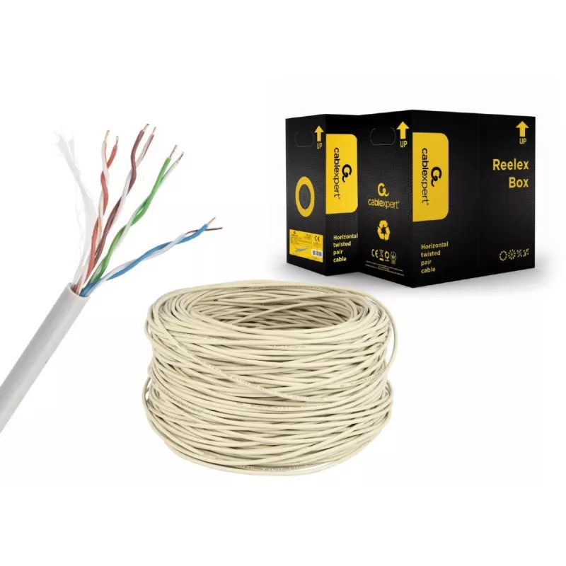 GEMBIRD sieťový kábel – Cat 5e – UTP – 304 m – sivý