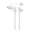 GEMBIRD napájací kábel (C7) s 90-stupňovými zahnutými konektormi, VDE testovaný, 2,5 m, biely