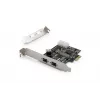 DIGITUS IEEE 1394b rozhranie karta, PCIe 3 porty, 2x9-pinový externý + 1x9-pinový interný