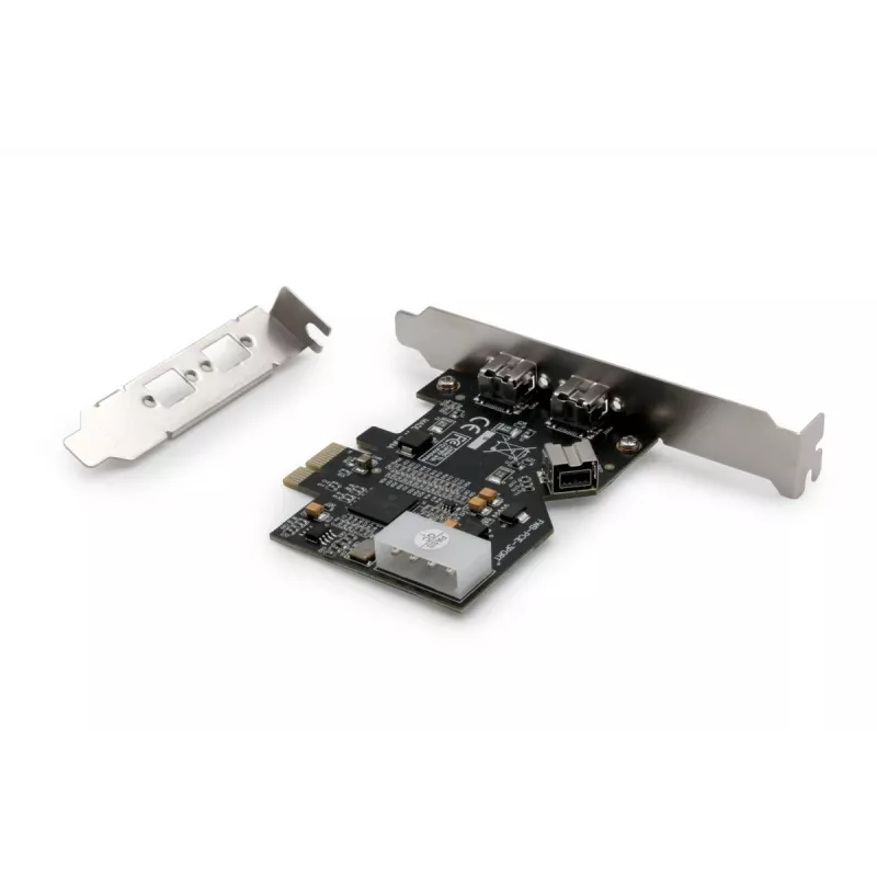DIGITUS IEEE 1394b rozhranie karta, PCIe 3 porty, 2x9-pinový externý + 1x9-pinový interný