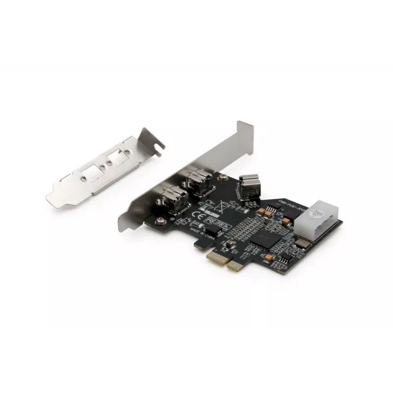 DIGITUS IEEE 1394b rozhranie karta, PCIe 3 porty, 2x9-pinový externý + 1x9-pinový interný