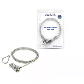 Bezpečnostný zámok na notebook LogiLink NBS002 kombi káblový zámok 1,5 m