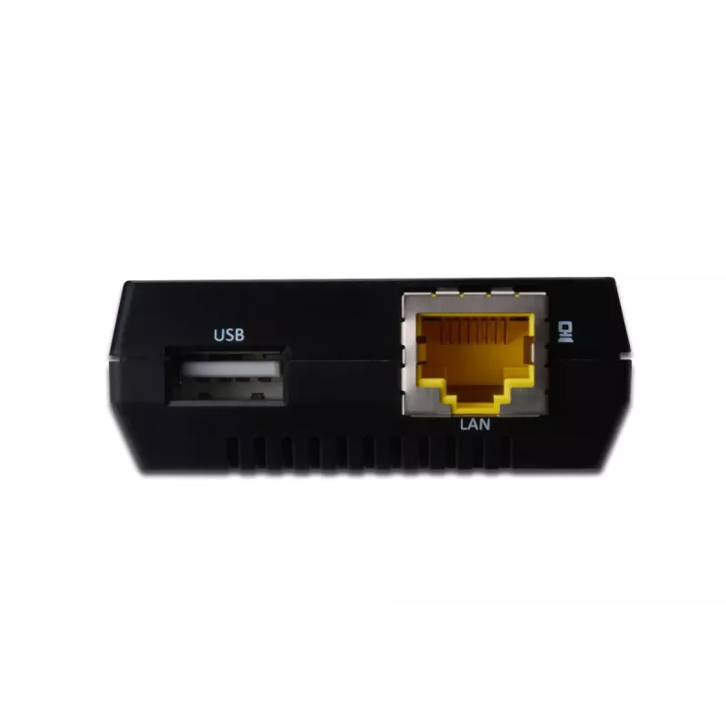 DIGITUS multifunkčný USB sieťový server, 1-portový sieťový USB hub, NAS, tlačový server USB 2.0, RJ45
