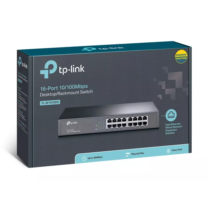 TP-Link TL-SF1016DS sieťový switch neřízený Fast Ethernet (10/100) 1U čierny