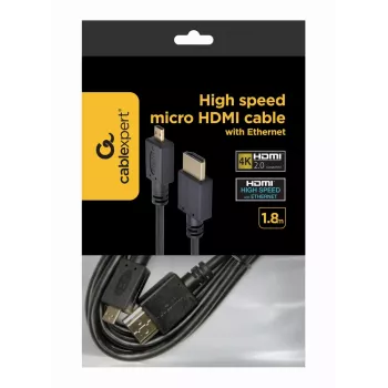 GEMBIRD HDMI konektor samec na Micro-D konektor samec kábel so zlátenými konektormi 2,0 m čierny