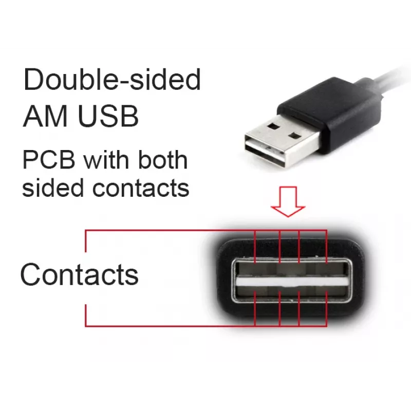 GEMBIRD obojstranný kábel USB 2.0 AM na Micro-USB, 1 m - čierny