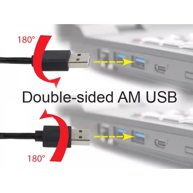 GEMBIRD obojstranný kábel USB 2.0 AM na Micro-USB, 1 m - čierny