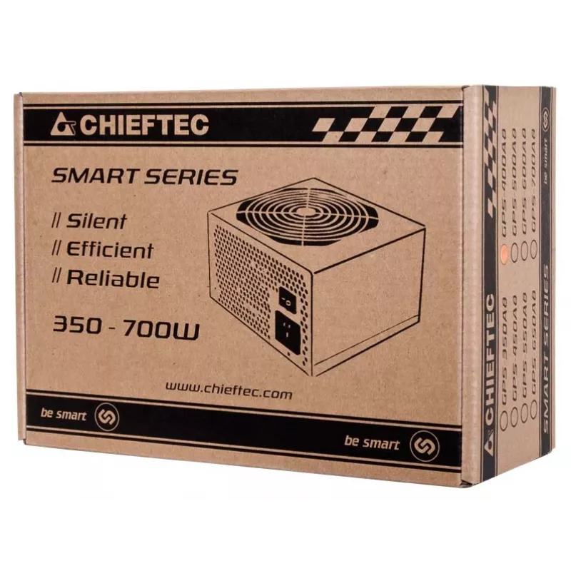 Chieftec Smart GPS-600A8 napájací zdroj 600 W 20+4 Pin ATX ATX čierny