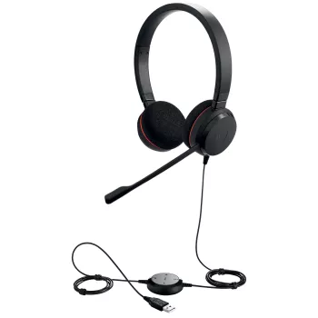 Jabra Evolve 20 MS Stereo, káblové, kancelária/call centrum, 150 - 7000 Hz, 171 g, headset, čierna