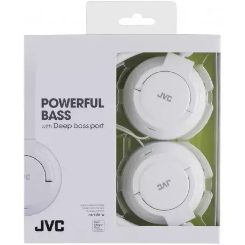 JVC HA-S180-W-E káblové slúchadlá s hlavovým mostom hudba biela