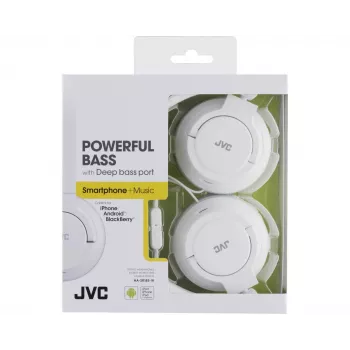 JVC HA-SR185-W-E ľahké káblové slúchadlá, 10 - 22000 Hz, hovory/hudba, 108 g, headset, biela
