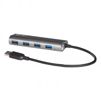USB hub i-tec Metal Superspeed USB 3.0 4-port hub 5000 Mbit/s sivá