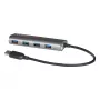 USB hub i-tec Metal Superspeed USB 3.0 4-port hub 5000 Mbit/s sivá