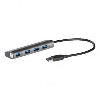 USB hub i-tec Metal Superspeed USB 3.0 4-port hub 5000 Mbit/s sivá