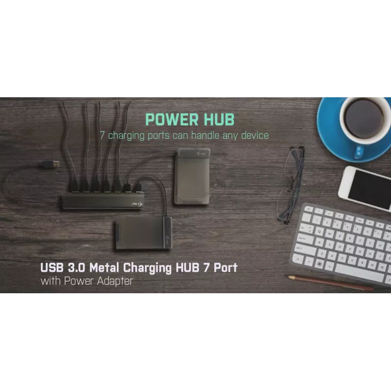i-tec Metal Superspeed USB 3.0 7-portový hub