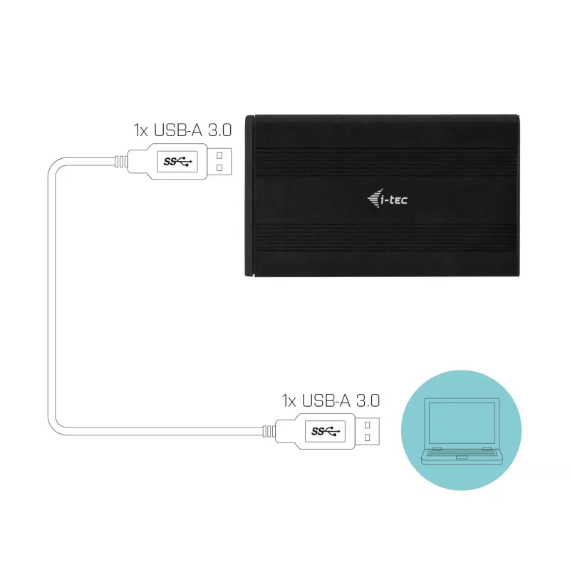 Rám/puzdro pre HDD/SSD i-tec Advance MySafe AluBasic 2,5 palca USB 3.0