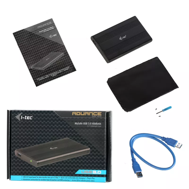 Rám/puzdro pre HDD/SSD i-tec Advance MySafe AluBasic 2,5 palca USB 3.0