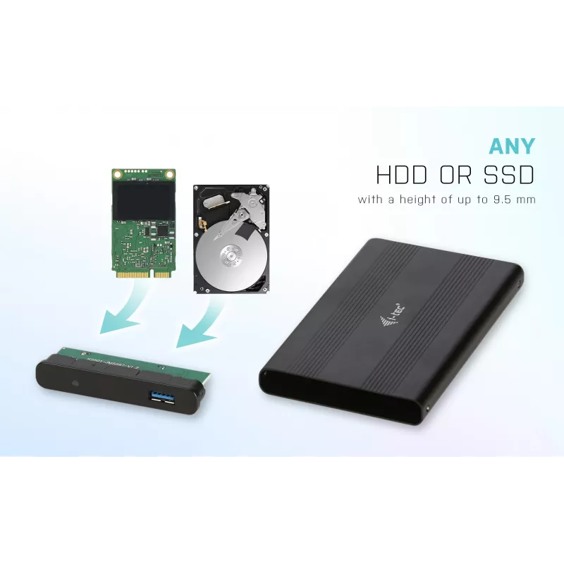 Rám/puzdro pre HDD/SSD i-tec Advance MySafe AluBasic 2,5 palca USB 3.0