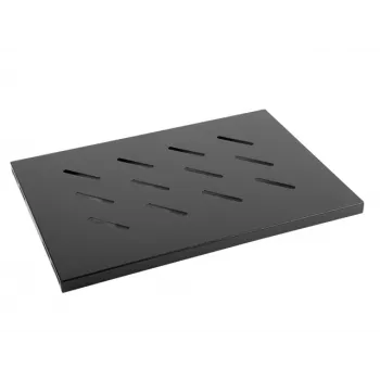 Racková polica LANBERG AK-1001-B — 1U 19 palcov kovová polica, 500×280 mm, čierna, 120 kg