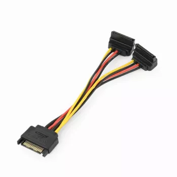 GEMBIRD SATA napájací rozdeľovací kábel s uhlovými výstupnými konektormi, 15 cm