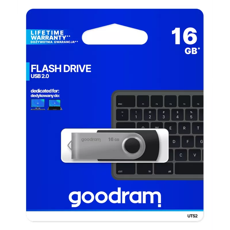 Goodram UTS2 USB kľúč 16 GB USB Type-A 2.0 čierny