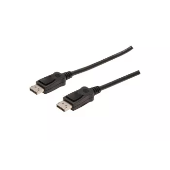 DIGITUS DisplayPort prepojovací kábel, DP M/M, 1m s tlakovým uzamykaním, Ultra HD 4K čierna