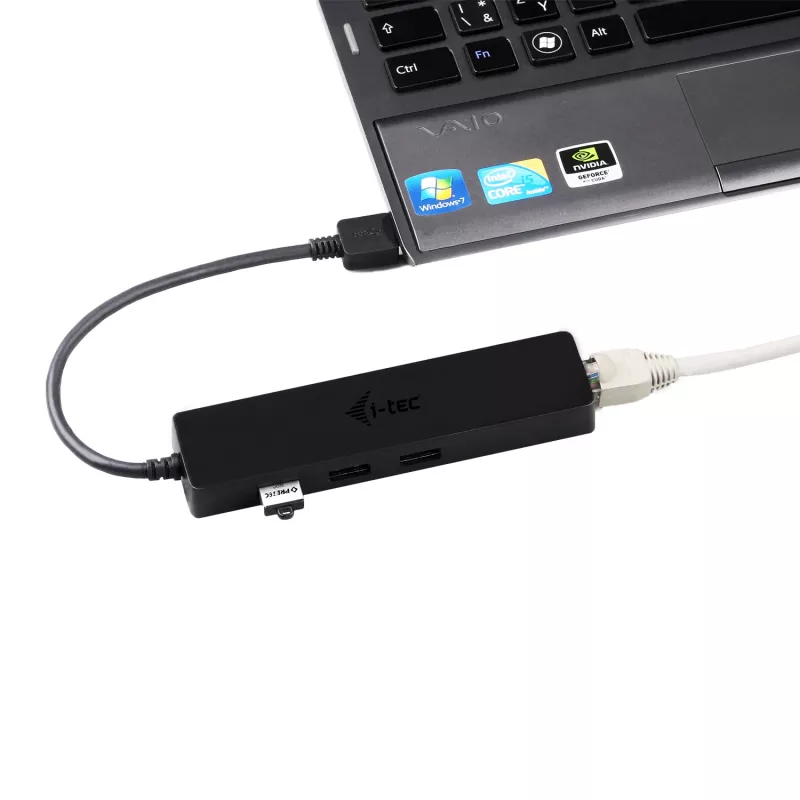 i-tec Advance USB 3.0 tenký HUB 3 port Gigabit Ethernet adaptér čierny