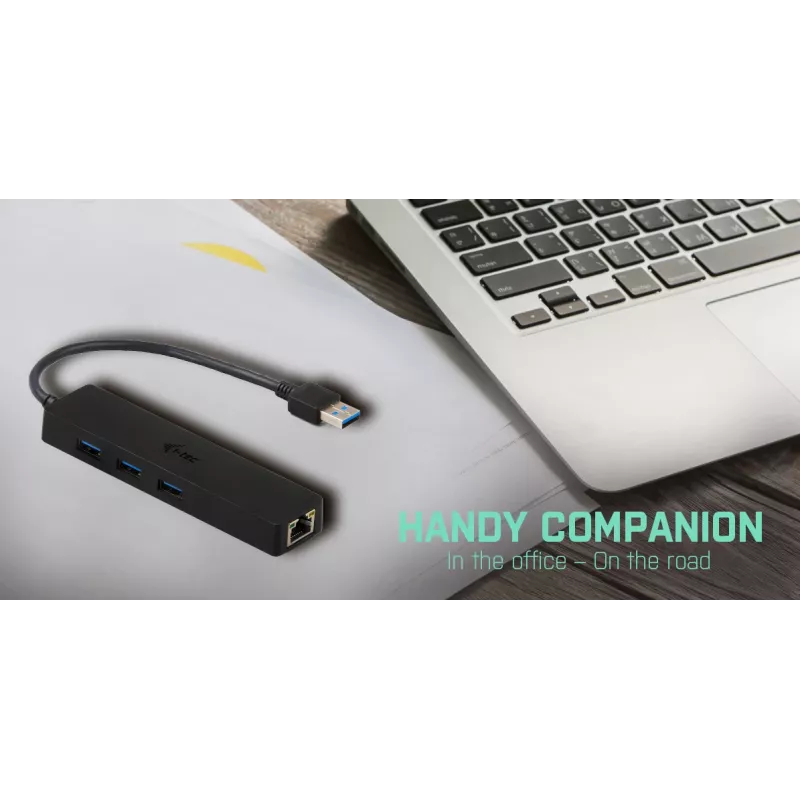 i-tec Advance USB 3.0 tenký HUB 3 port Gigabit Ethernet adaptér čierny