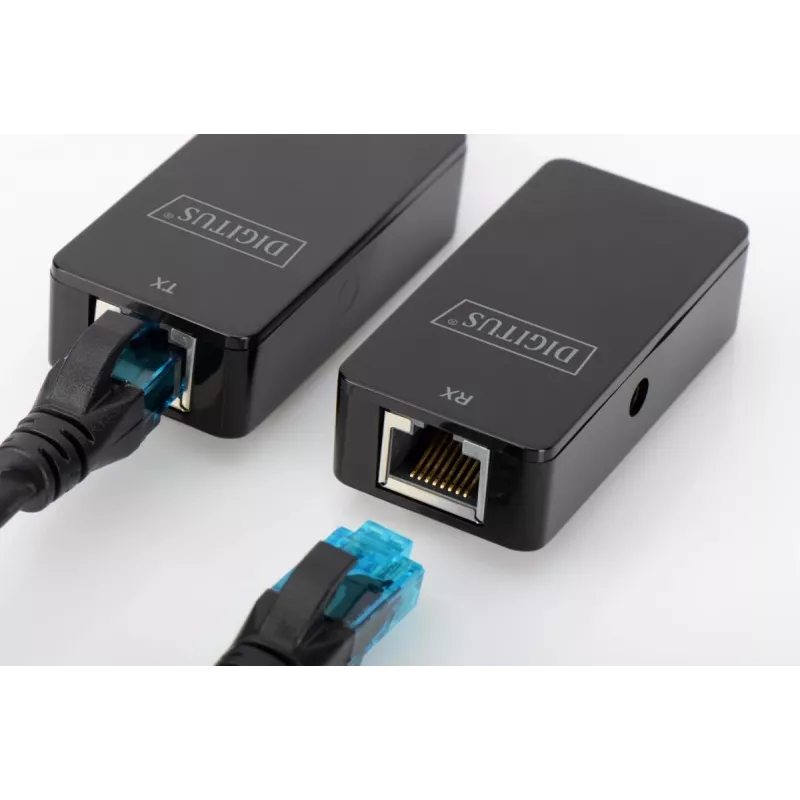 DIGITUS USB predlžovač USB 2.0 na použitie s káblom Cat5/5e/6 (UTP STP alebo SFT) až do 50 m