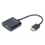 DIGITUS HDMI na VGA konvertor adaptér Type-A - VGA (D-Sub) konektor, 3,5 mm audio konektor samica, čierny