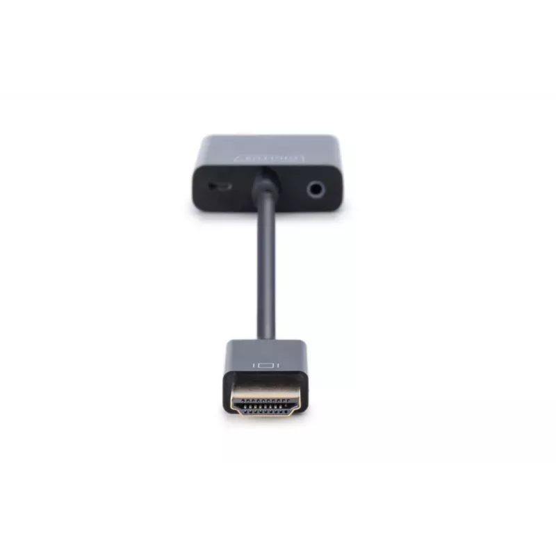 DIGITUS HDMI na VGA konvertor adaptér Type-A - VGA (D-Sub) konektor, 3,5 mm audio konektor samica, čierny