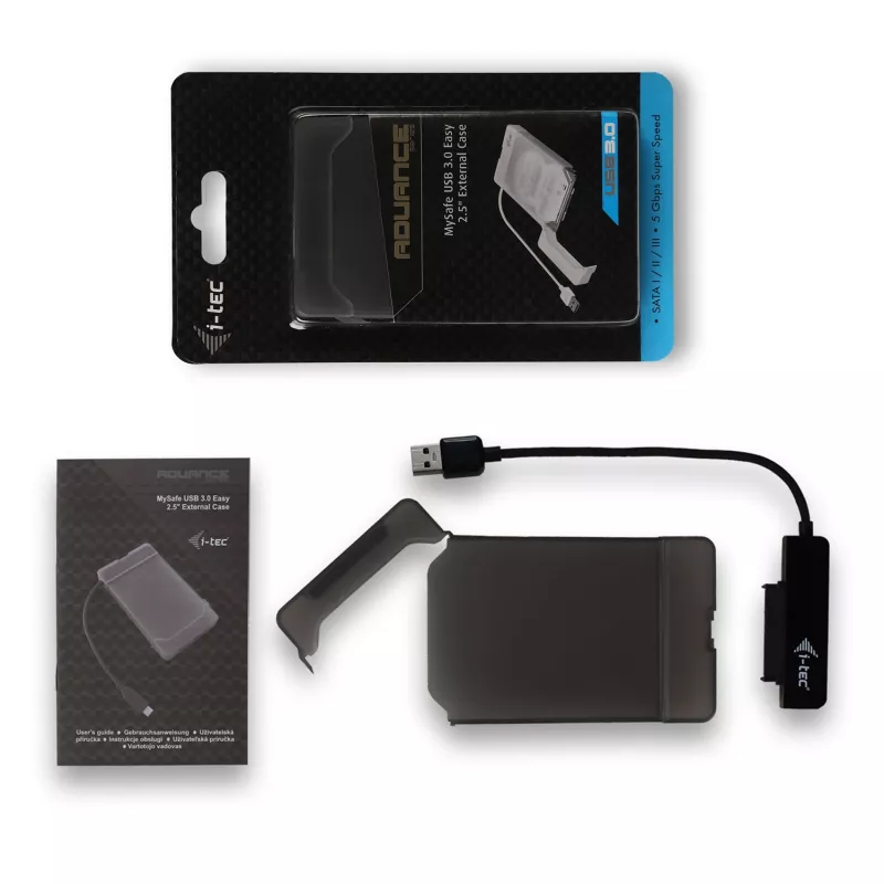Puzdro na HDD/SSD i-tec MySafe USB 3.0 Easy 2,5 palca externé puzdro čierne