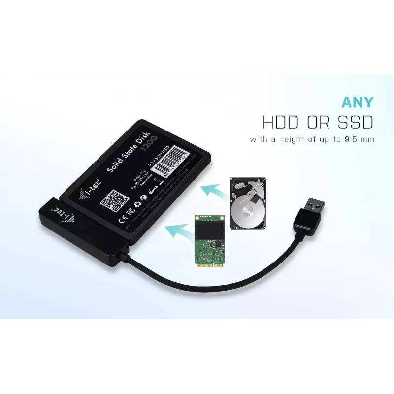 Puzdro na HDD/SSD i-tec MySafe USB 3.0 Easy 2,5 palca externé puzdro čierne