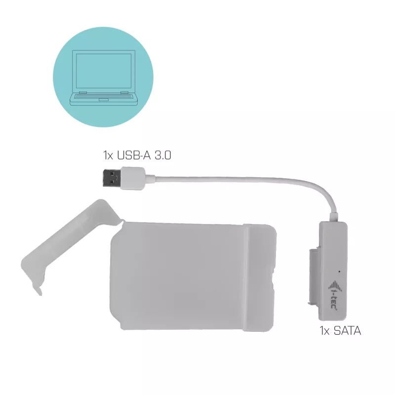 Puzdro na HDD/SSD i-tec MySafe USB 3.0 Easy 2,5 palca externé puzdro – biele