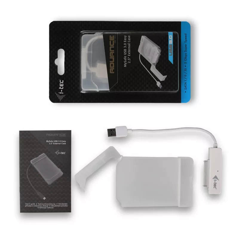 Puzdro na HDD/SSD i-tec MySafe USB 3.0 Easy 2,5 palca externé puzdro – biele