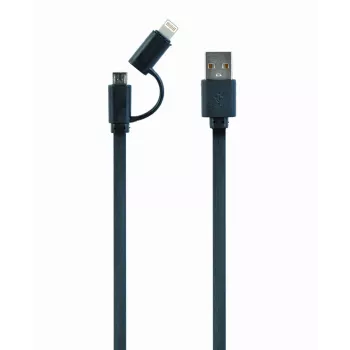 GEMBIRD USB na Apple Lightning a Micro-USB kombinovaný nabíjací kábel 1m - čierny