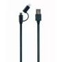 GEMBIRD USB na Apple Lightning a Micro-USB kombinovaný nabíjací kábel 1m - čierny
