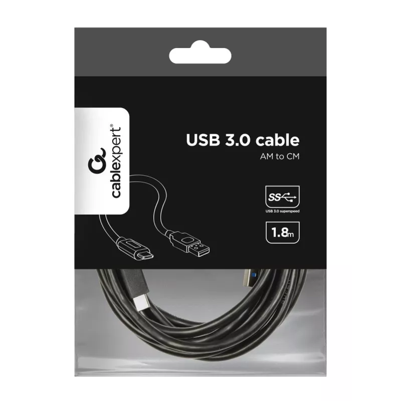 USB kábel Gembird CCP-USB3-AMCM-6 USB 3.2 Gen 1 (USB-C na USB-A) 1,8 m čierny