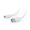GEMBIRD USB 3.0 AM na Type-C kábel (AM/CM) 1 m - biely