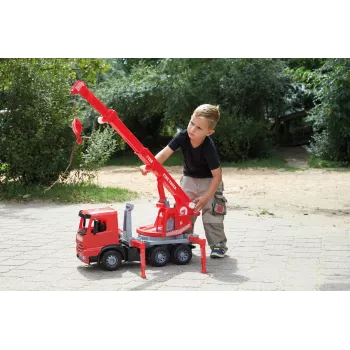 LENA GIGA TRUCKS hasičské žeriavové auto Arocs, model žeriavového auta, 3 rok(y), čierna, sivá, červená