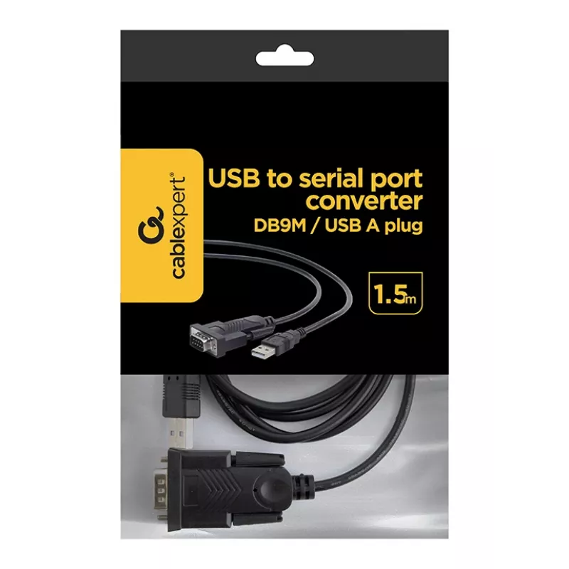 GEMBIRD USB na DB9M RS232 PL2303TA konvertor čierny - 1,5 m