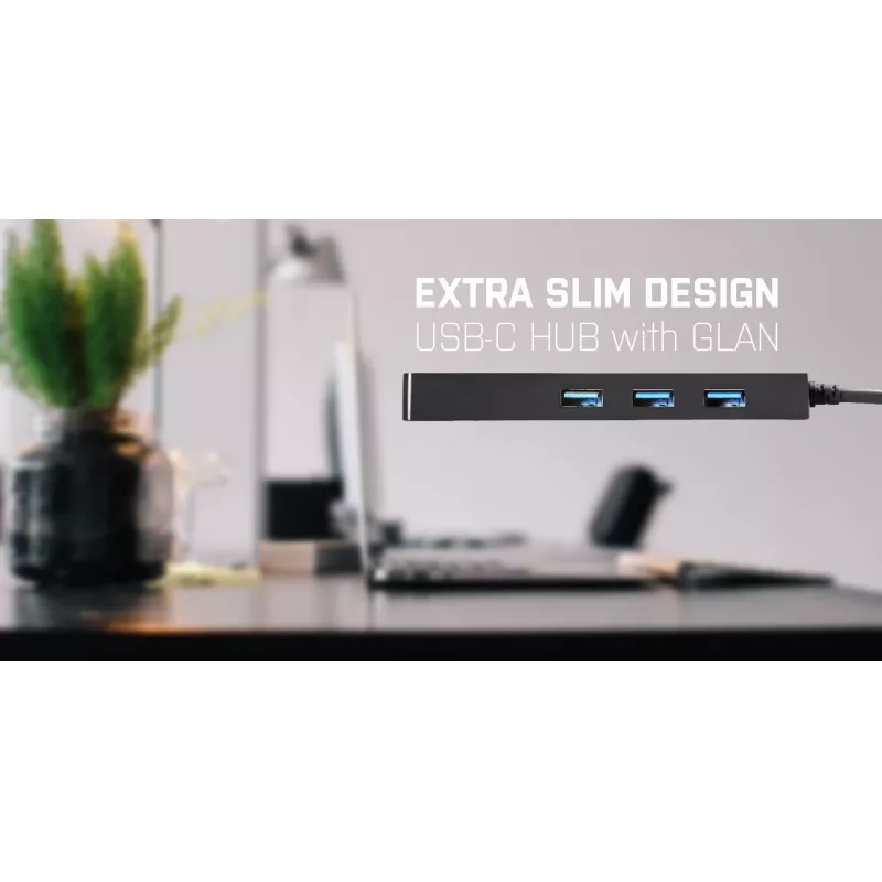 i-tec Advance USB-C tenký pasívny HUB 3 porty + Gigabit Ethernet adaptér