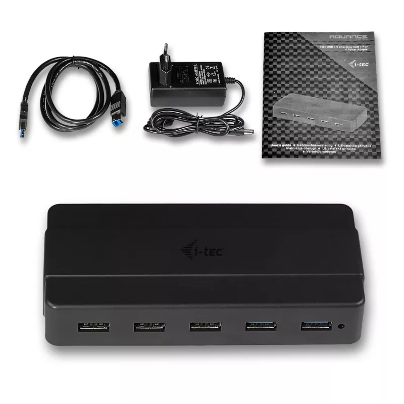 i-tec USB 3.0 nabíjací HUB 7 portov napájací adaptér USB 3.2 Gen 1 Type-B