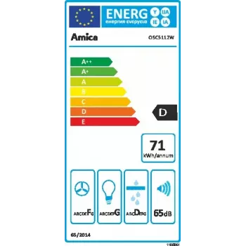 Amica OSC5112W digestor, hliníkový filter, 65 dB